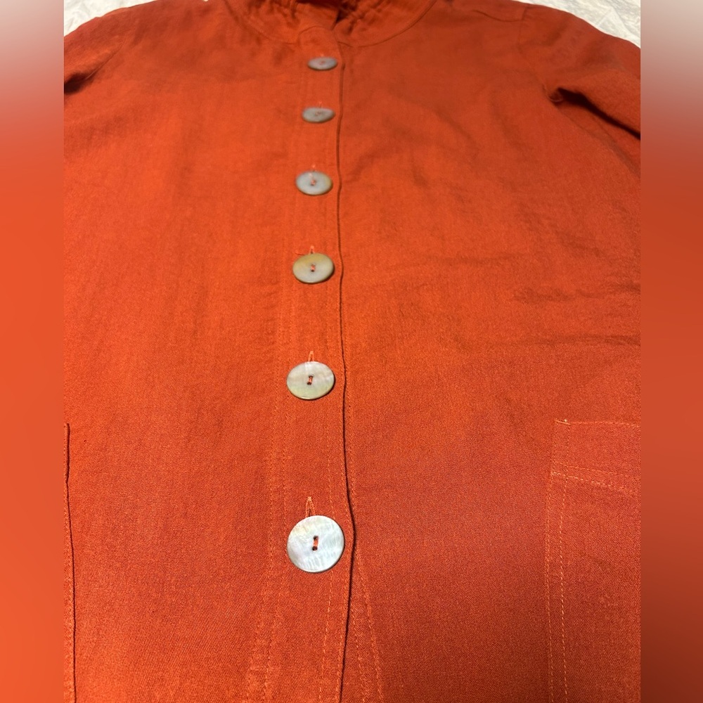 John Mark Rust Orange Button-Up Jacket Size S - image 2